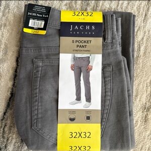 Jachs New York Men’s Straight Fit Flex Waistband 5-Pocket Pants, Size 32x32